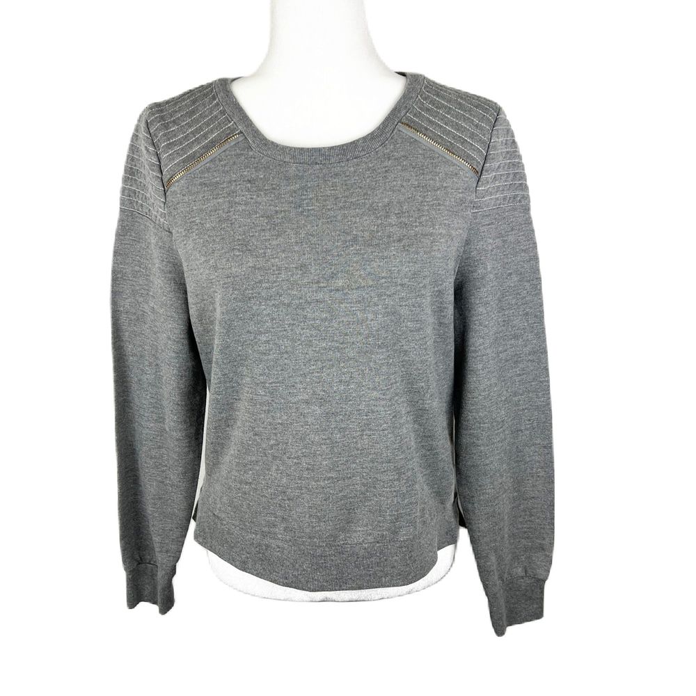 Nicki Minaj Sweater Women Extra Large Grey Pullover Crew Neck Solid Casual